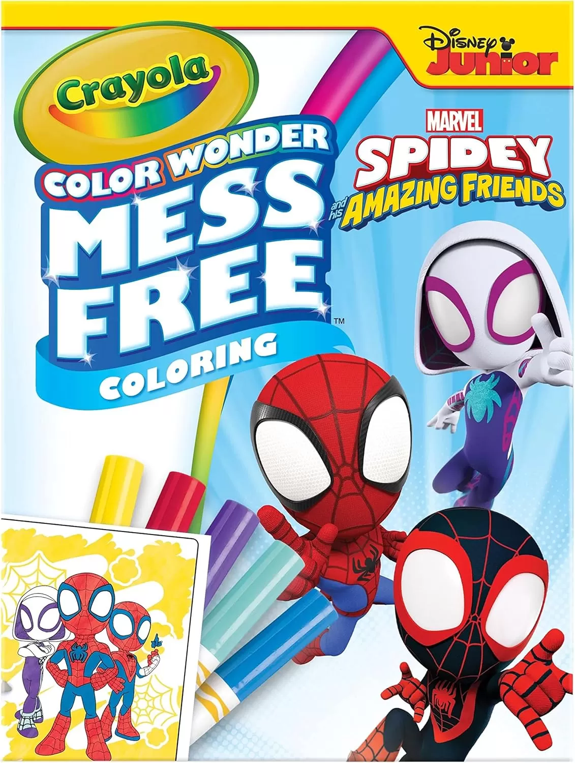 imageCrayola Spiderman Color Wonder Coloring Set 18 Spiderman Mess Free Coloring Pages for Toddlers Spiderman Toys Stocking Stuffers GiftsSpidey  Friends