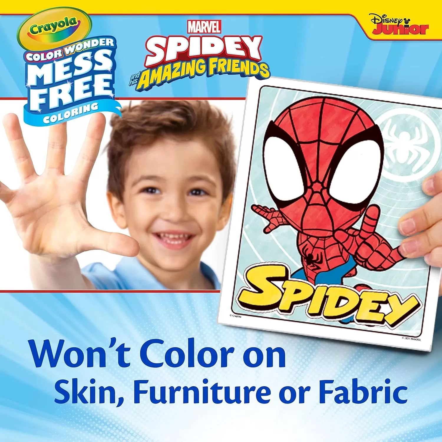 imageCrayola Spiderman Color Wonder Coloring Set 18 Spiderman Mess Free Coloring Pages for Toddlers Spiderman Toys Stocking Stuffers GiftsSpidey  Friends