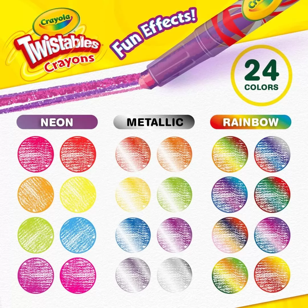 imageCrayola Twistables Crayons 24ct Special Effects Crayons for Kids No Sharpening Coloring Supplies Gifts ampamp Stocking Stuffers for Kids24 Count Pack of 1