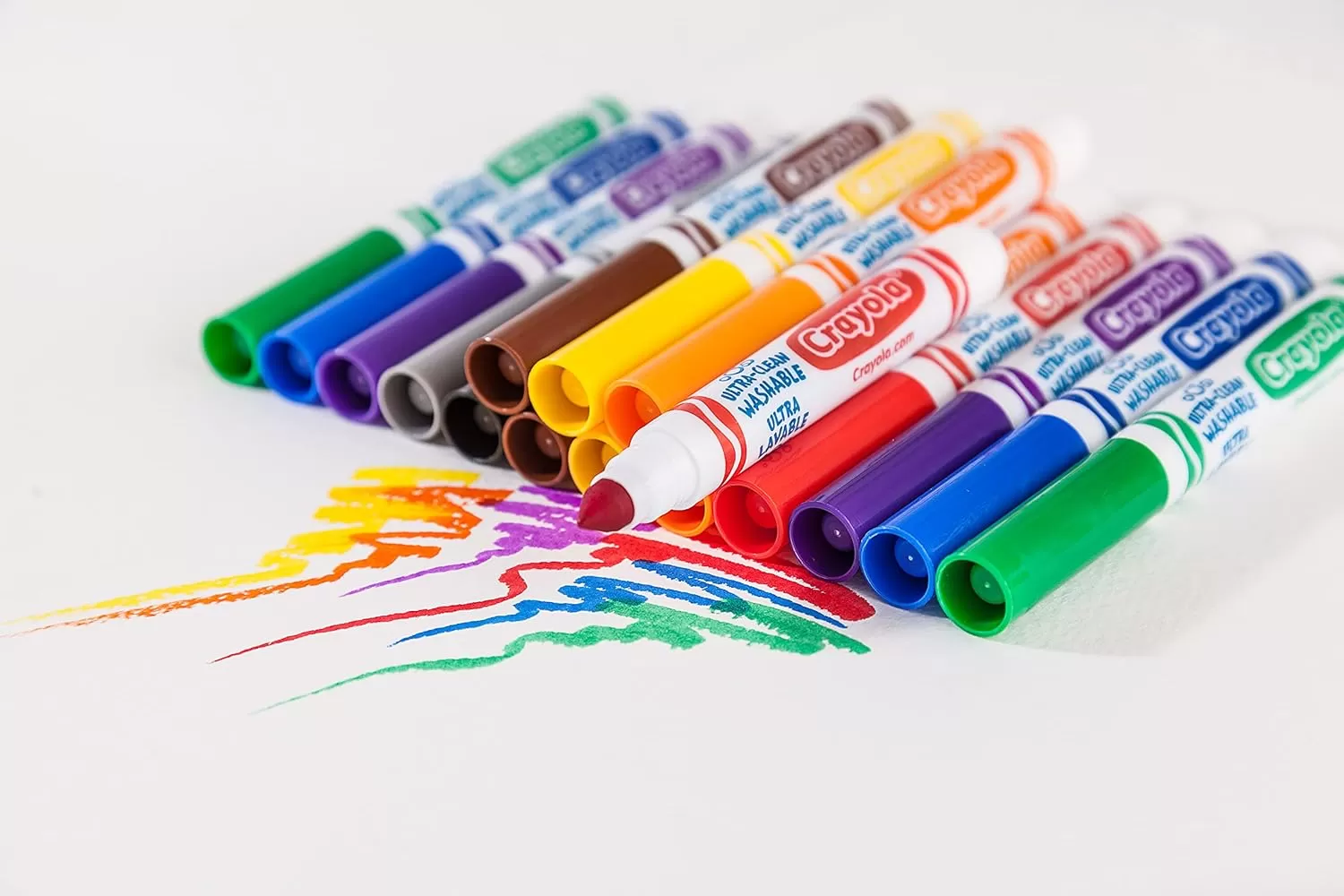 imageCrayola Ultra Clean Washable Markers 40ct Coloring Markers for Kids Coloring Book Marker Set Stocking Stuffers for Kids Ages 3