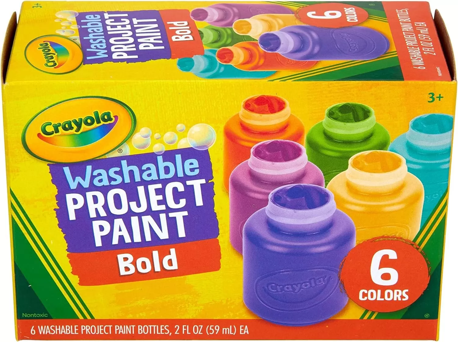 imageCrayola Washable Kids Paint Set 12ct Classic and Glitter Paint for Kids Arts ampamp Crafts Supplies Toddler Painting Kit 3 Amazon ExclusiveBold