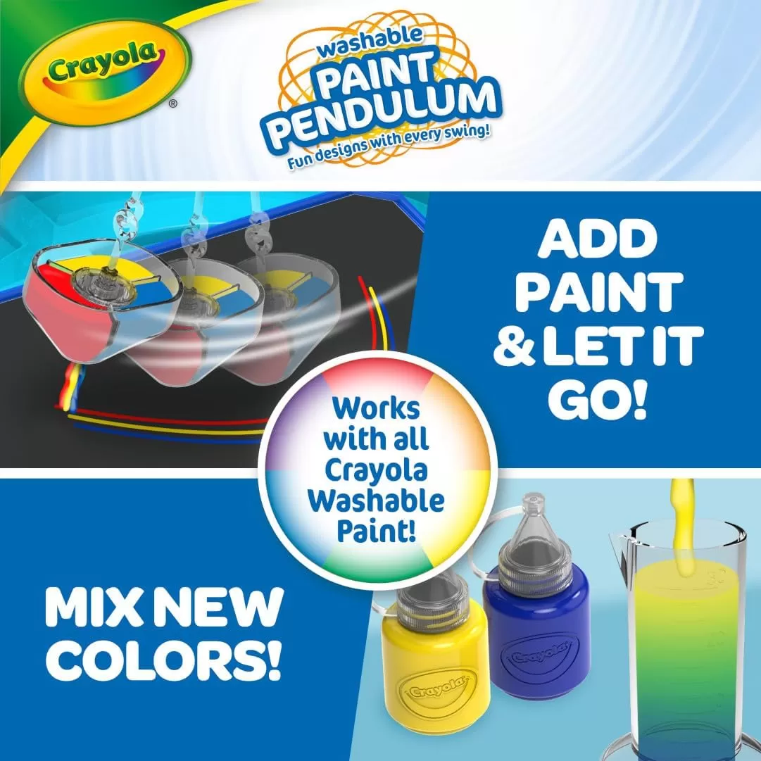 imageCrayola Washable Kids Paint Set 12ct Classic and Glitter Paint for Kids Arts ampamp Crafts Supplies Toddler Painting Kit 3 Amazon ExclusivePaint Pendulum