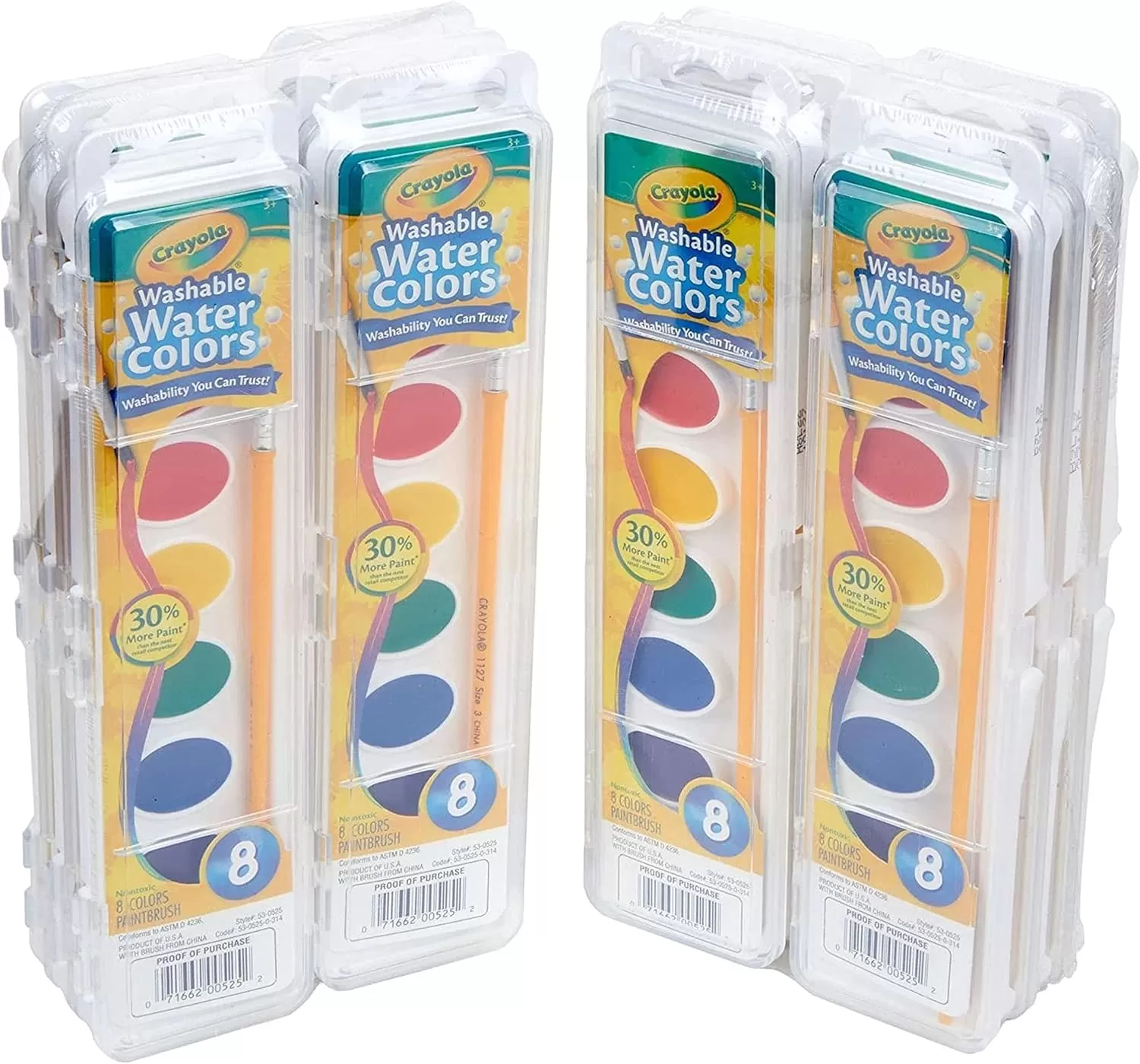 imageCrayola Washable Watercolor Paint Sets for Kids 12ct Classroom Arts ampamp Crafts Bulk Classroom Paint for Kids 8 Colors 3Watercolors