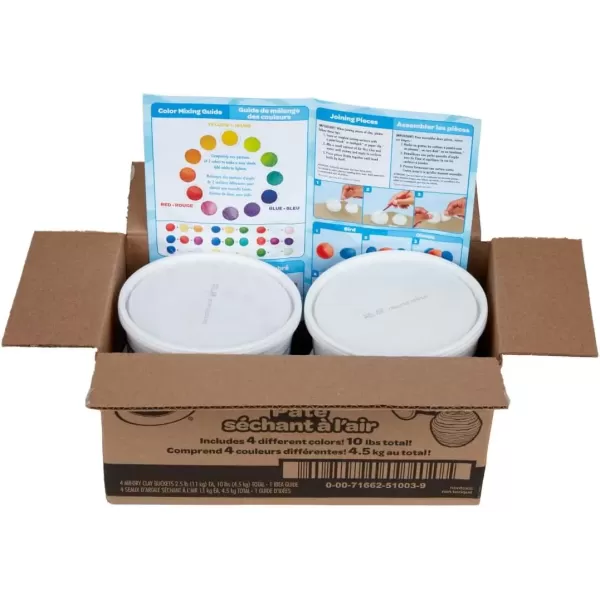 imageCrayola Air Dry Clay 5lbs Natural White Modeling Clay for Kids Sculpting Material Bulk Craft Supplies for School Classrooms Amazon ExclusiveRed  Blue  White  Yellow