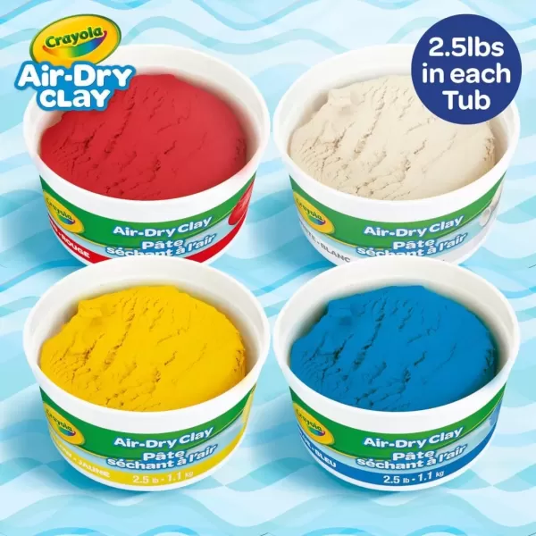 imageCrayola Air Dry Clay 5lbs Natural White Modeling Clay for Kids Sculpting Material Bulk Craft Supplies for School Classrooms Amazon ExclusiveRed  Blue  White  Yellow