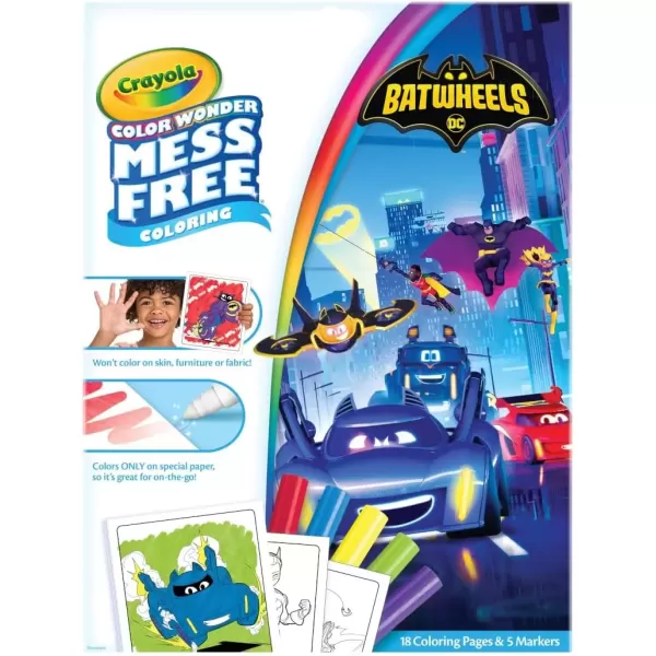 imageCrayola Batwheels Color Wonder Activity Set Batman Mess Free Coloring Pages for Toddlers Batman Gift ampamp Toys for Kids Stocking StuffersBatwheels