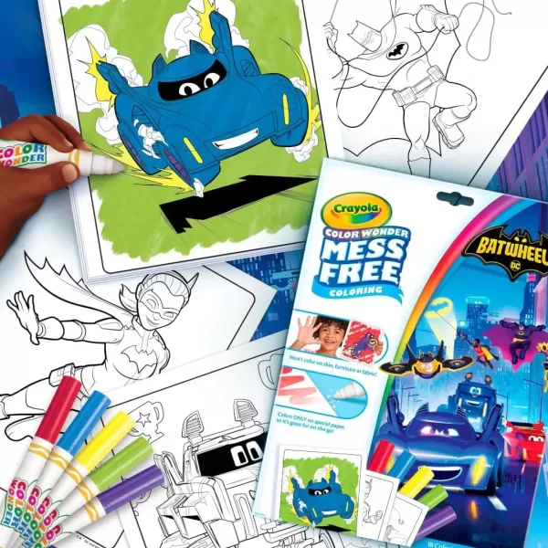 imageCrayola Batwheels Color Wonder Activity Set Batman Mess Free Coloring Pages for Toddlers Batman Gift ampamp Toys for Kids Stocking StuffersBatwheels