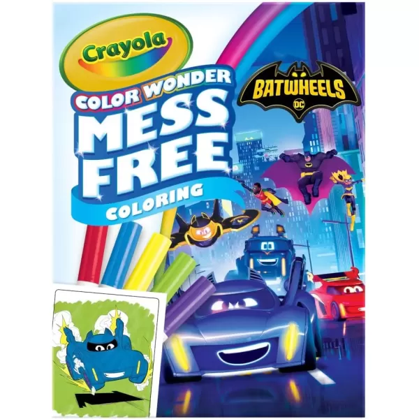 imageCrayola Batwheels Color Wonder Activity Set Batman Mess Free Coloring Pages for Toddlers Batman Gift ampamp Toys for Kids Stocking StuffersBatwheels