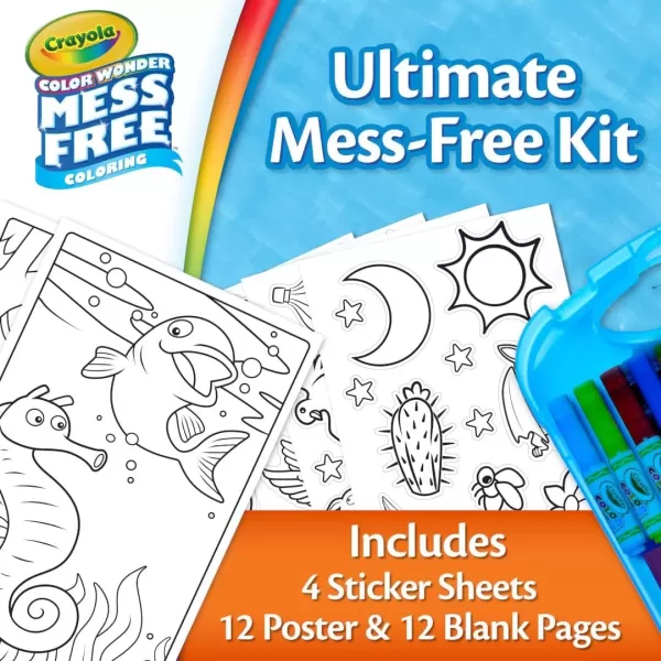 imageCrayola Color Wonder Mess Free Coloring Kit 50 Pcs Mess Free Markers Mess Free Coloring Pages Carrying Case Holiday Gift for KidsKit
