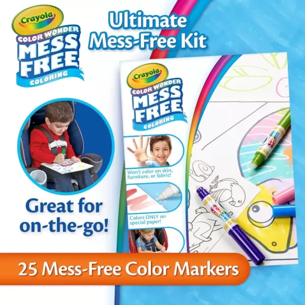 imageCrayola Color Wonder Mess Free Coloring Kit 50 Pcs Mess Free Markers Mess Free Coloring Pages Carrying Case Holiday Gift for KidsKit