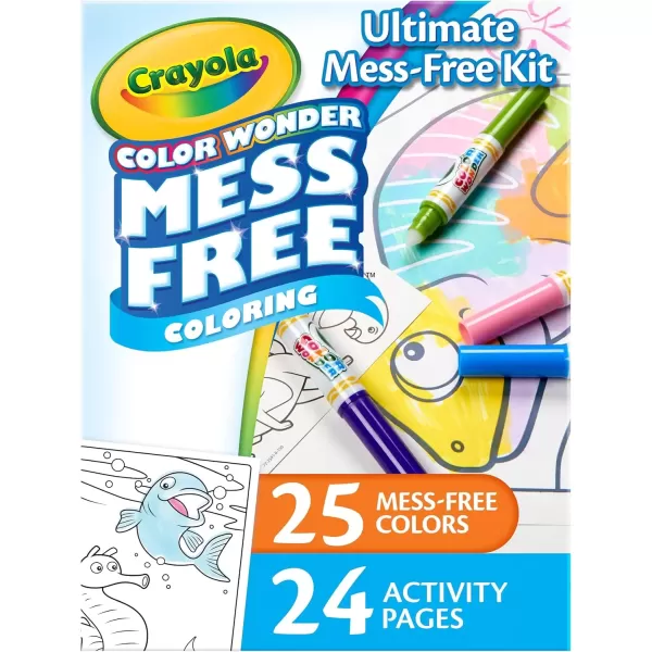 imageCrayola Color Wonder Mess Free Coloring Kit 50 Pcs Mess Free Markers Mess Free Coloring Pages Carrying Case Holiday Gift for KidsKit