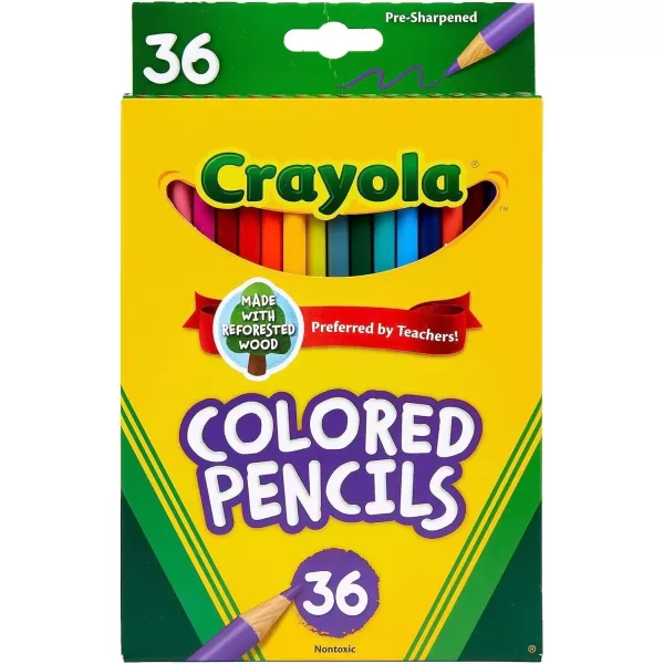 imageCrayola Colored Pencils 36ct Kids Pencils Set Arts ampamp Crafts Supplies Coloring Book Pencils Stocking Stuffers for Kids Ages 336 Count Pack of 1