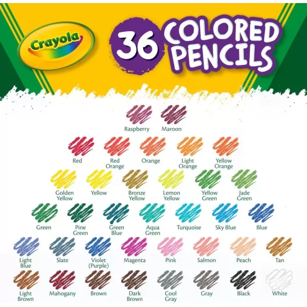 imageCrayola Colored Pencils 36ct Kids Pencils Set Arts ampamp Crafts Supplies Coloring Book Pencils Stocking Stuffers for Kids Ages 336 Count Pack of 1