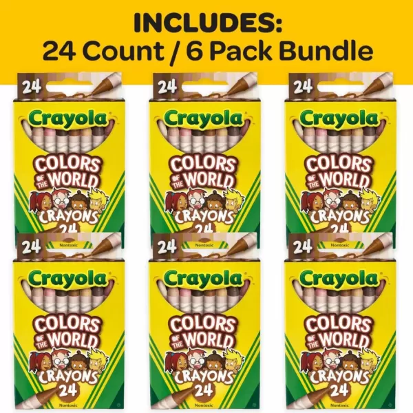 imageCrayola Colors of the World Bulk Colored Pencil Set  6 Packs 24ct Skin Tone Kids Colored Pencils for Kids School Supplies1 Count Pack of 1