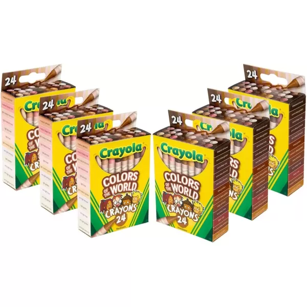 imageCrayola Colors of the World Bulk Colored Pencil Set  6 Packs 24ct Skin Tone Kids Colored Pencils for Kids School Supplies1 Count Pack of 1