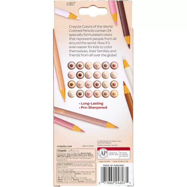 imageCrayola Colors of the World Bulk Colored Pencil Set  6 Packs 24ct Skin Tone Kids Colored Pencils for Kids School Supplies1 Count Pack of 1