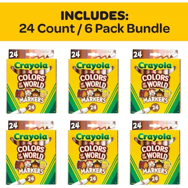 imageCrayola Colors of the World Bulk Colored Pencil Set  6 Packs 24ct Skin Tone Kids Colored Pencils for Kids School Supplies1 Count Pack of 1