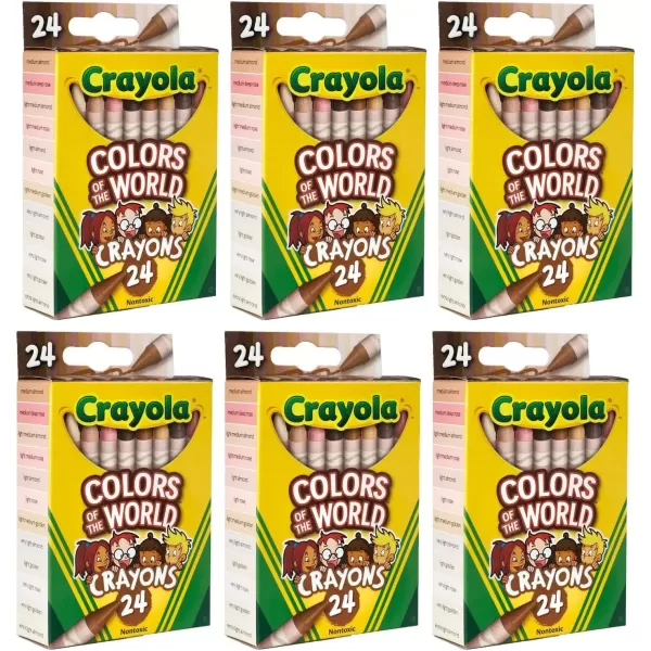 imageCrayola Colors of the World Bulk Colored Pencil Set  6 Packs 24ct Skin Tone Kids Colored Pencils for Kids School Supplies1 Count Pack of 1