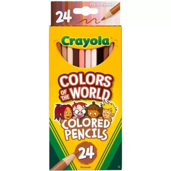 imageCrayola Colors of the World Colored Pencil Set 24ct Skin Tone Colored Pencils for Kids Coloring Book Pencils Stocking StuffersColored Pencils