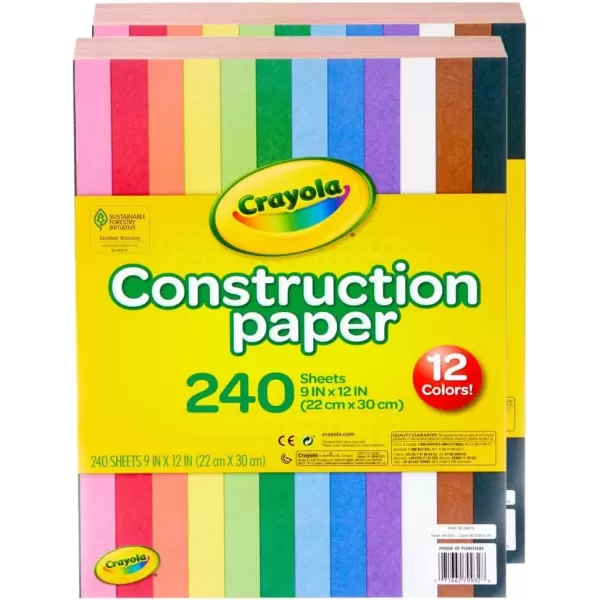 imageCrayola Construction Paper  480ct 2pck Bulk School Supplies For Kids Teacher Classroom Must Have Art Paper Arts ampamp CraftsConstruction Paper