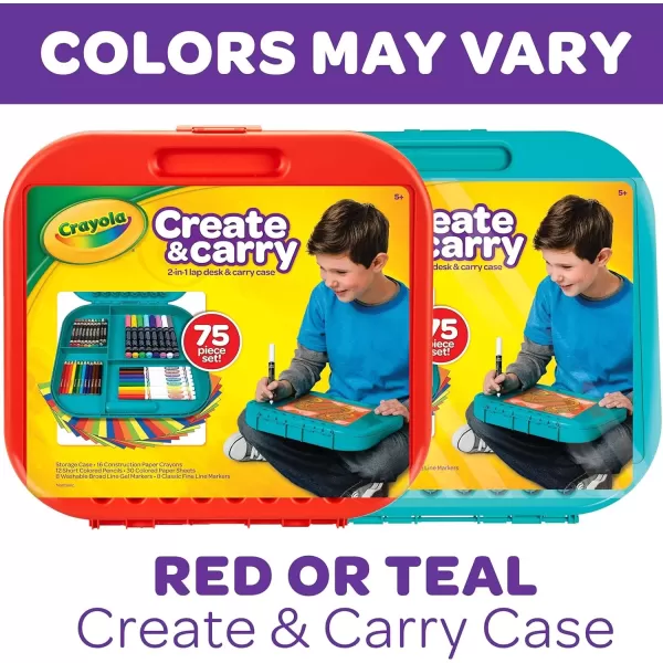 imageCrayola Create N Carry Art Set 75pcs Art Supplies Kit Drawing Set for Kids Arts ampamp Crafts Supplies Holiday Gift for Kids 5