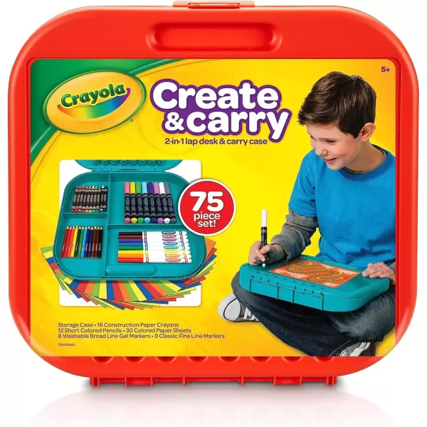 imageCrayola Create N Carry Art Set 75pcs Art Supplies Kit Drawing Set for Kids Arts ampamp Crafts Supplies Holiday Gift for Kids 5