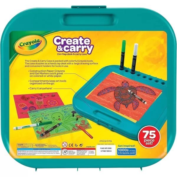 imageCrayola Create N Carry Art Set 75pcs Art Supplies Kit Drawing Set for Kids Arts ampamp Crafts Supplies Holiday Gift for Kids 5
