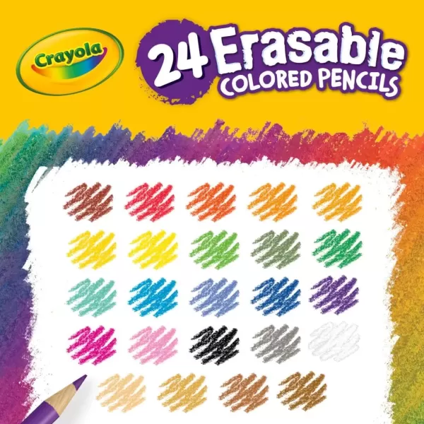 imageCrayola Erasable Colored Pencils 24ct Kids Coloring Pencils for Coloring Books Arts ampamp Crafts Stocking Stuffers for Kids 6