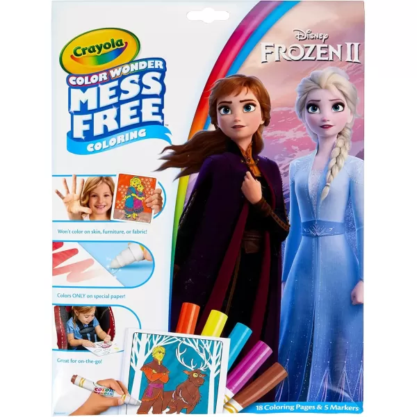imageCrayola Frozen Color Wonder Coloring Set 18 Mess Free Frozen Coloring Pages for Toddlers Frozen Toys ampamp Gifts Toddler Stocking StuffersFrozen II
