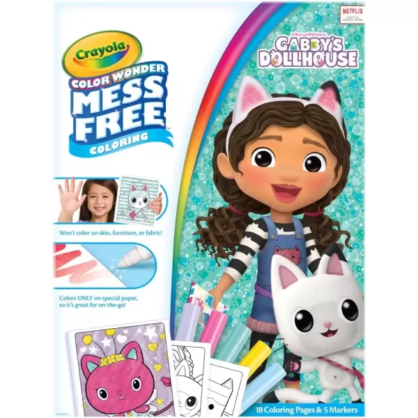 imageCrayola Frozen Color Wonder Coloring Set 18 Mess Free Frozen Coloring Pages for Toddlers Frozen Toys ampamp Gifts Toddler Stocking StuffersGabbys Dollhouse