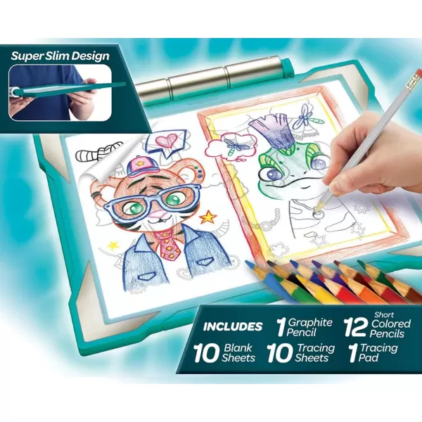 imageCrayola Light Up Tracing Pad  Teal Kids Light Board For Tracing ampamp Sketching Kids Toys Gifts for Girls ampamp Boys 6 Amazon ExclusiveTeal