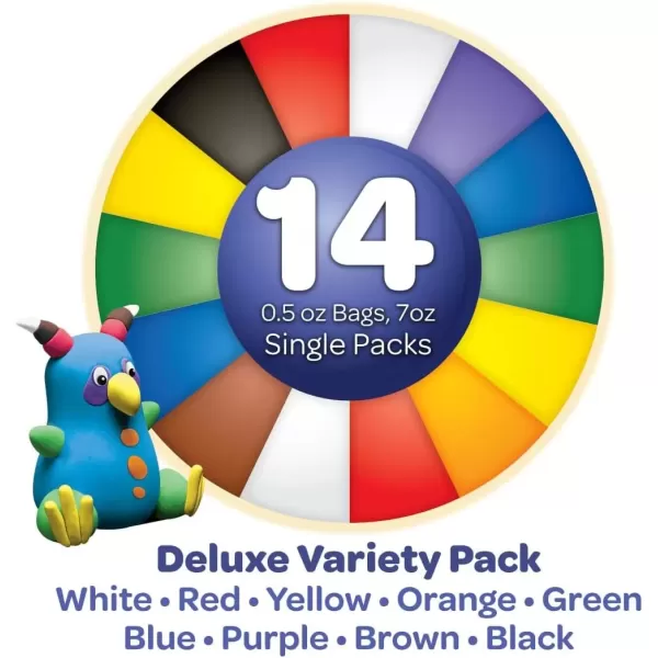 imageCrayola Model Magic Deluxe Variety Pack 14 Packs Kids Air Dry Clay Modeling Clay Alternative Stocking Stuffers Craft Supplies 7oz