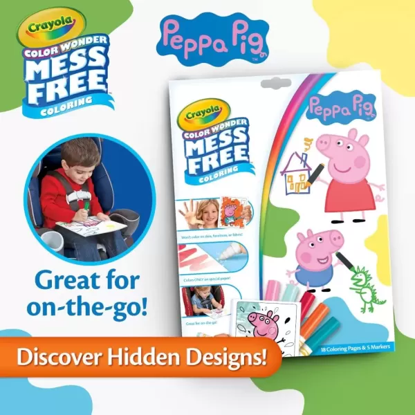 imageCrayola Peppa Pig Color Wonder Activity Set Mess Free Peppa Pig Coloring Pages for Toddlers Peppa Pig Toys ampamp Gifts Stocking StuffersPeppa Pig