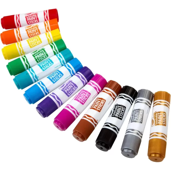 imageCrayola Quick Dry Paint Sticks 12ct Washable Paint Set for Kids Arts ampamp Crafts Supplies Assorted Colors Stocking Stuffers for Kids1 Count Pack of 2