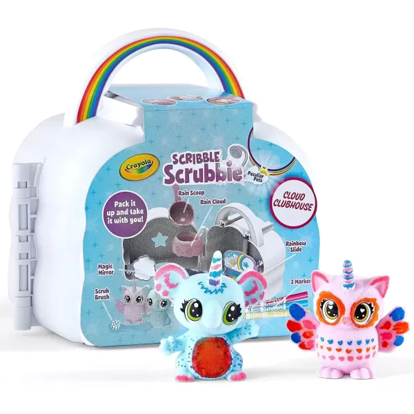 imageCrayola Scribble Scrubbie Cloud Playset Toy for Kids Gift Ages 3 4 5 6Cloud Clubhouse