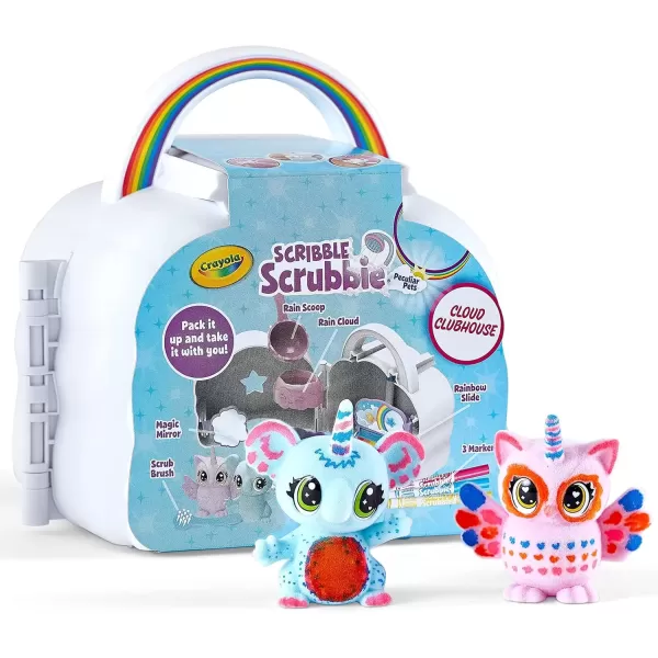 imageCrayola Scribble Scrubbie Cloud Playset Toy for Kids Gift Ages 3 4 5 6Cloud Clubhouse