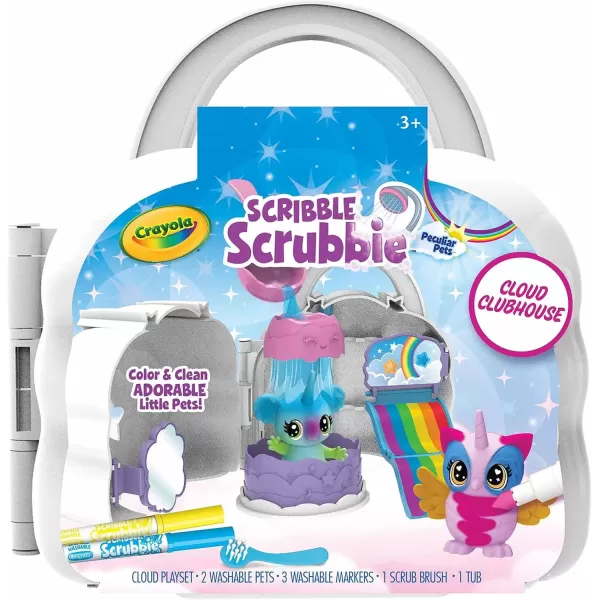imageCrayola Scribble Scrubbie Cloud Playset Toy for Kids Gift Ages 3 4 5 6Cloud Clubhouse