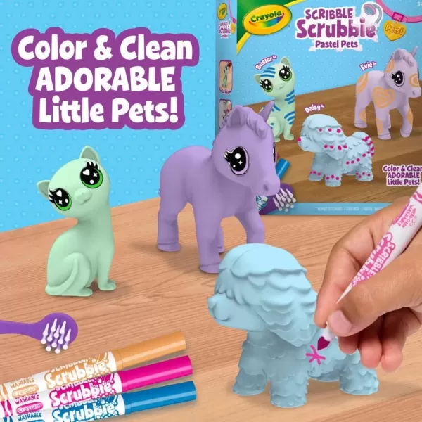 imageCrayola Scribble Scrubbie Pastel Pets 3ct Grooming Pet Toy for Kids Arts ampamp Crafts Stocking Stuffers for Girls ampamp Boys 3