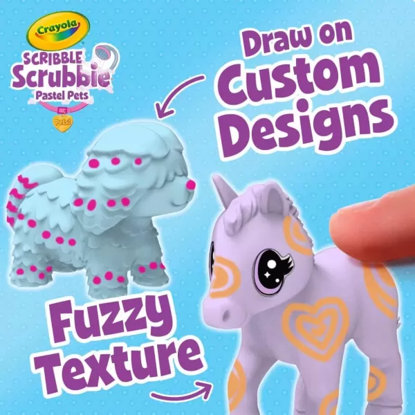 imageCrayola Scribble Scrubbie Pastel Pets 3ct Grooming Pet Toy for Kids Arts ampamp Crafts Stocking Stuffers for Girls ampamp Boys 3