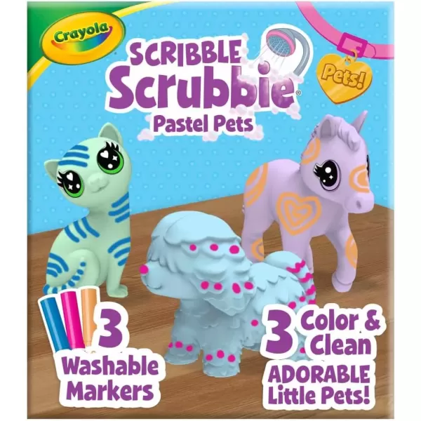 imageCrayola Scribble Scrubbie Pastel Pets 3ct Grooming Pet Toy for Kids Arts ampamp Crafts Stocking Stuffers for Girls ampamp Boys 3
