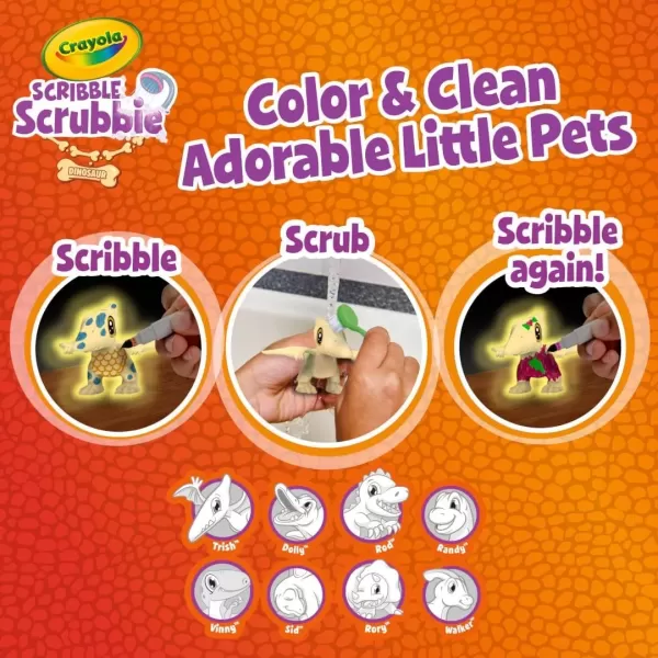 imageCrayola Scribble Scrubbie Pets Dinosaur Glow Combo Pack Dinosaur Toys for Kids Ages 3 4 5 6Dinosaur Glow Combo Pack