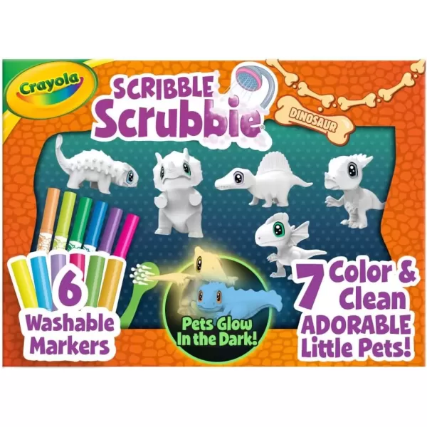 imageCrayola Scribble Scrubbie Pets Dinosaur Glow Combo Pack Dinosaur Toys for Kids Ages 3 4 5 6Dinosaur Glow Combo Pack
