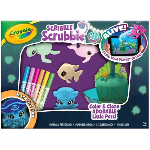 imageCrayola Scribble Scrubbie Pets Dinosaur Glow Combo Pack Dinosaur Toys for Kids Ages 3 4 5 6Glow Lagoon