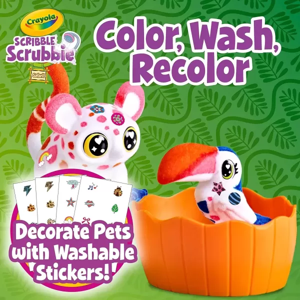 imageCrayola Scribble Scrubbie Pets Safari Treehouse Toy Storage Case Gift for Boys ampamp GirlsSafari Treehouse