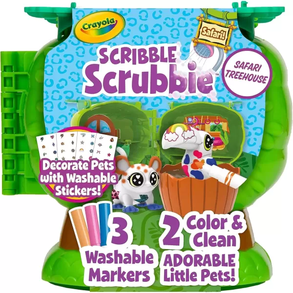 imageCrayola Scribble Scrubbie Pets Safari Treehouse Toy Storage Case Gift for Boys ampamp GirlsSafari Treehouse
