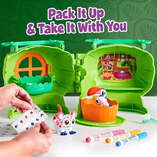 imageCrayola Scribble Scrubbie Pets Safari Treehouse Toy Storage Case Gift for Boys ampamp GirlsSafari Treehouse