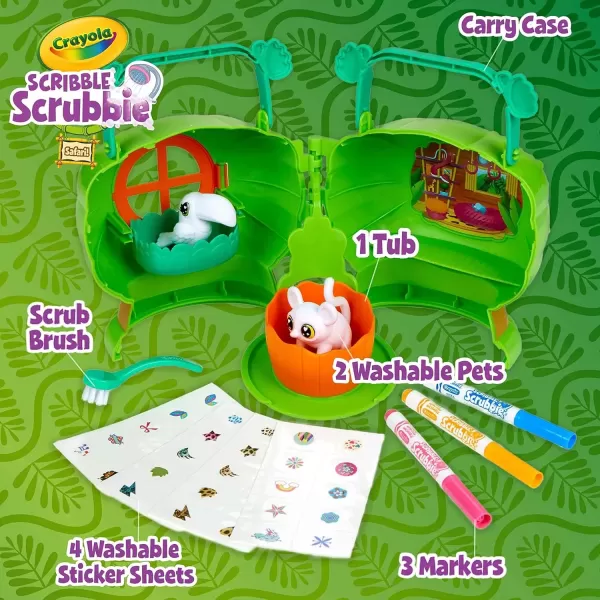 imageCrayola Scribble Scrubbie Pets Safari Treehouse Toy Storage Case Gift for Boys ampamp GirlsSafari Treehouse