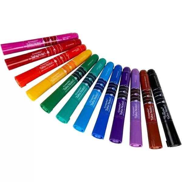 imageCrayola Take Note Dry Erase Markers 12ct Whiteboard Markers for Teachers Low Odor Chisel Tip School Classroom SuppliesHighlighters