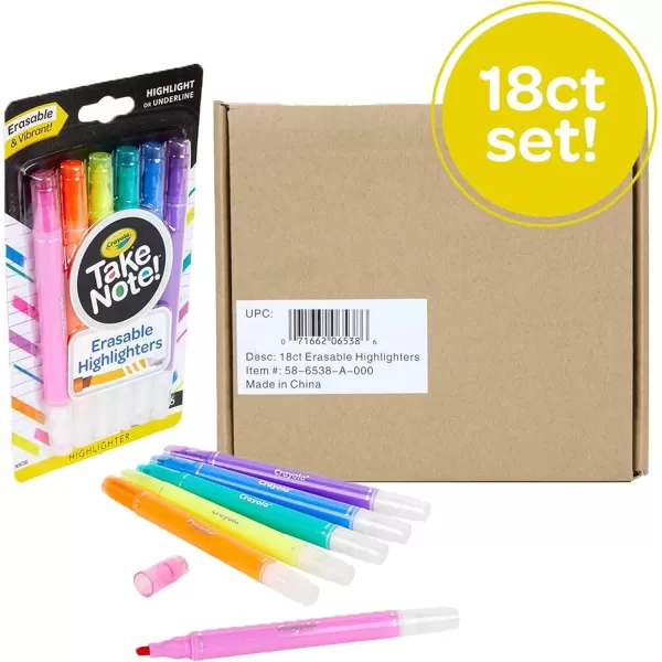 imageCrayola Take Note Dry Erase Markers 12ct Whiteboard Markers for Teachers Low Odor Chisel Tip School Classroom SuppliesHighlighters