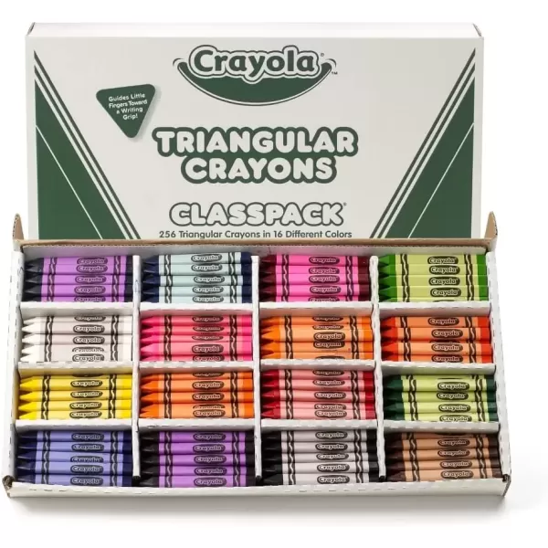 imageCrayola Triangular Crayon Classpack Toddler Crayons 16 Assorted Colors 256 Count BulkCrayon